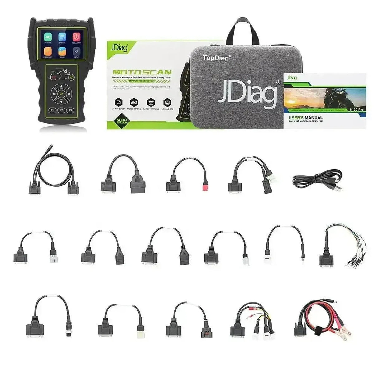 JDiag M100 Pro Full motociklo diagnostinis aparatas