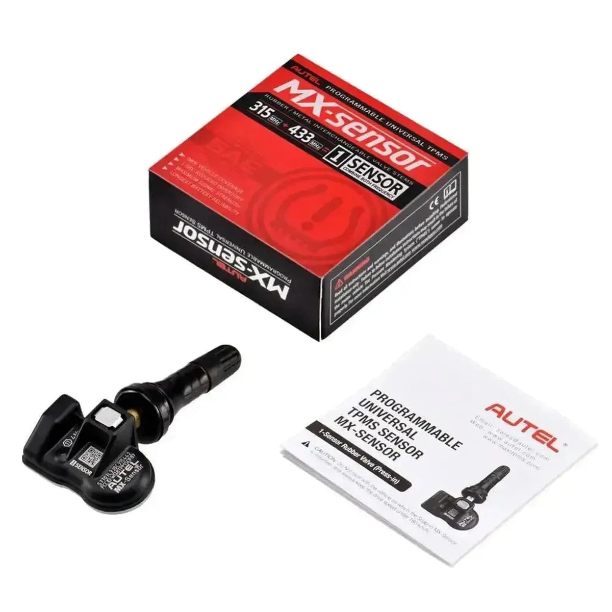 Autel MX-Sensor 315MHz+433MHz (Rubber) | TPMS-sensorius (spaudžiamoji jungtis)