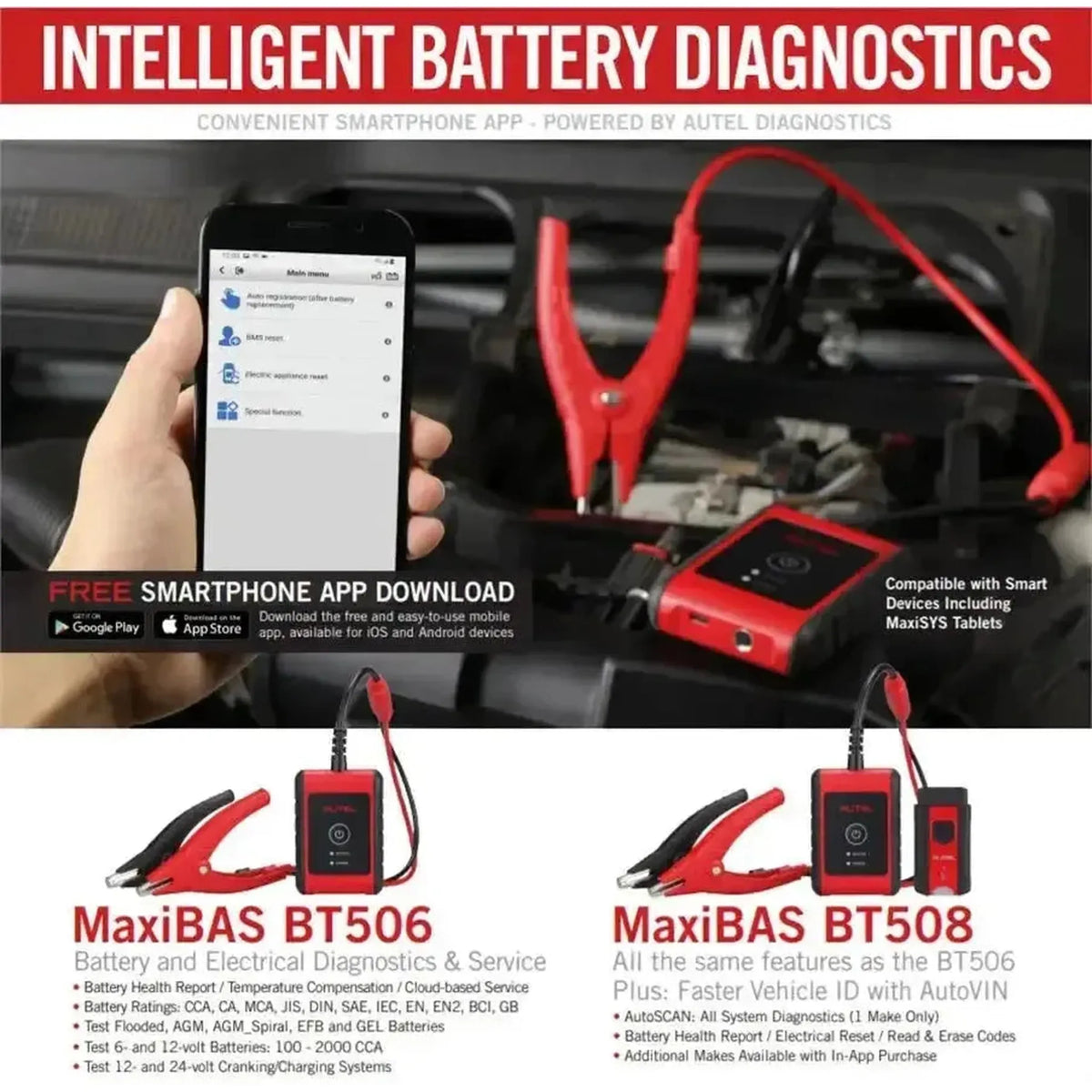 Autel MaxiBas BT506 | Akumuliatoriaus testeris