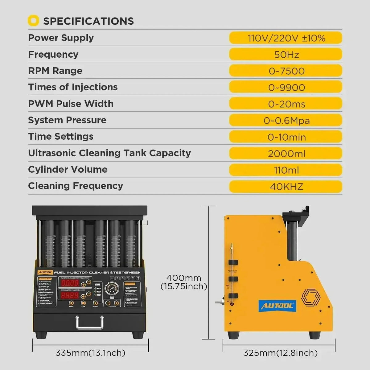 Autool CT400 | Purkštuko testeris
