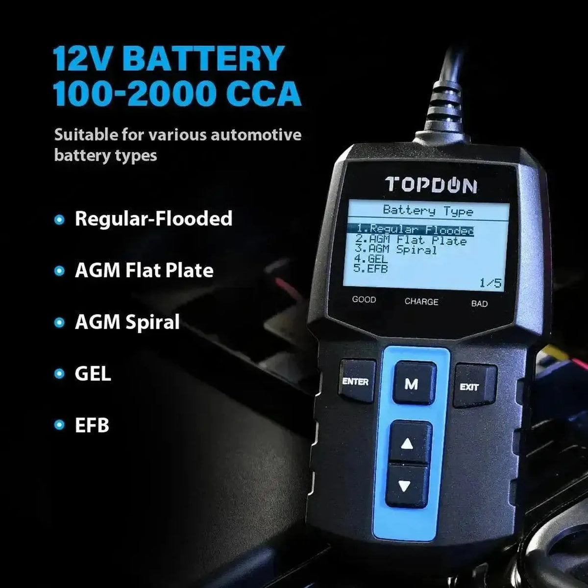 Topdon BT100 | Akumuliatoriaus testuoklis