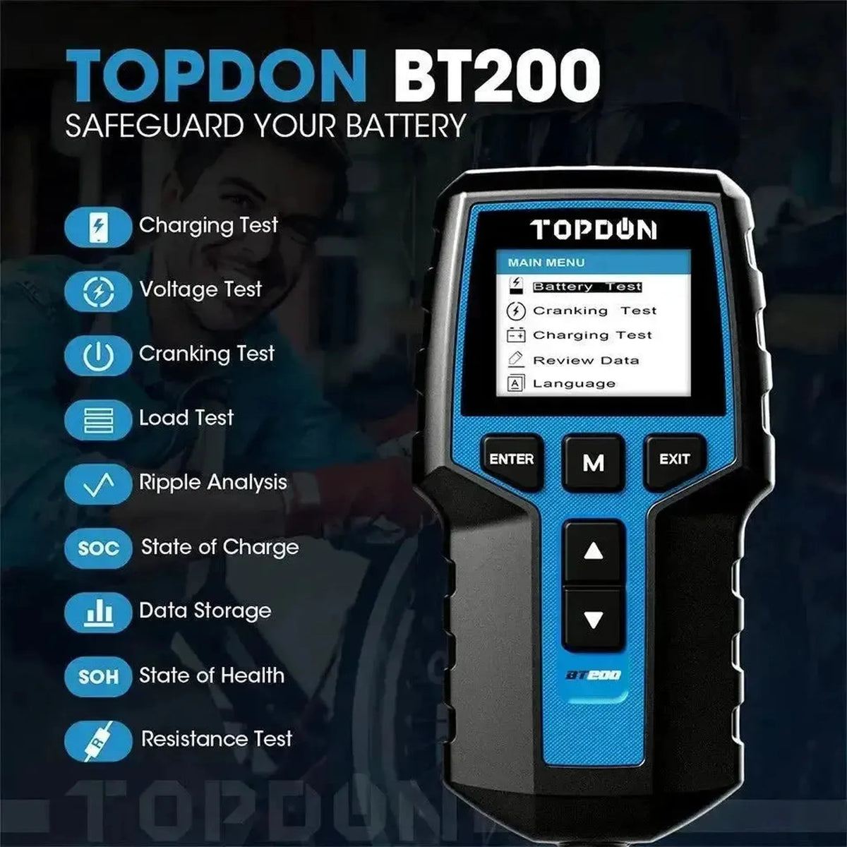Topdon BT200 | Akumuliatoriaus testuoklis