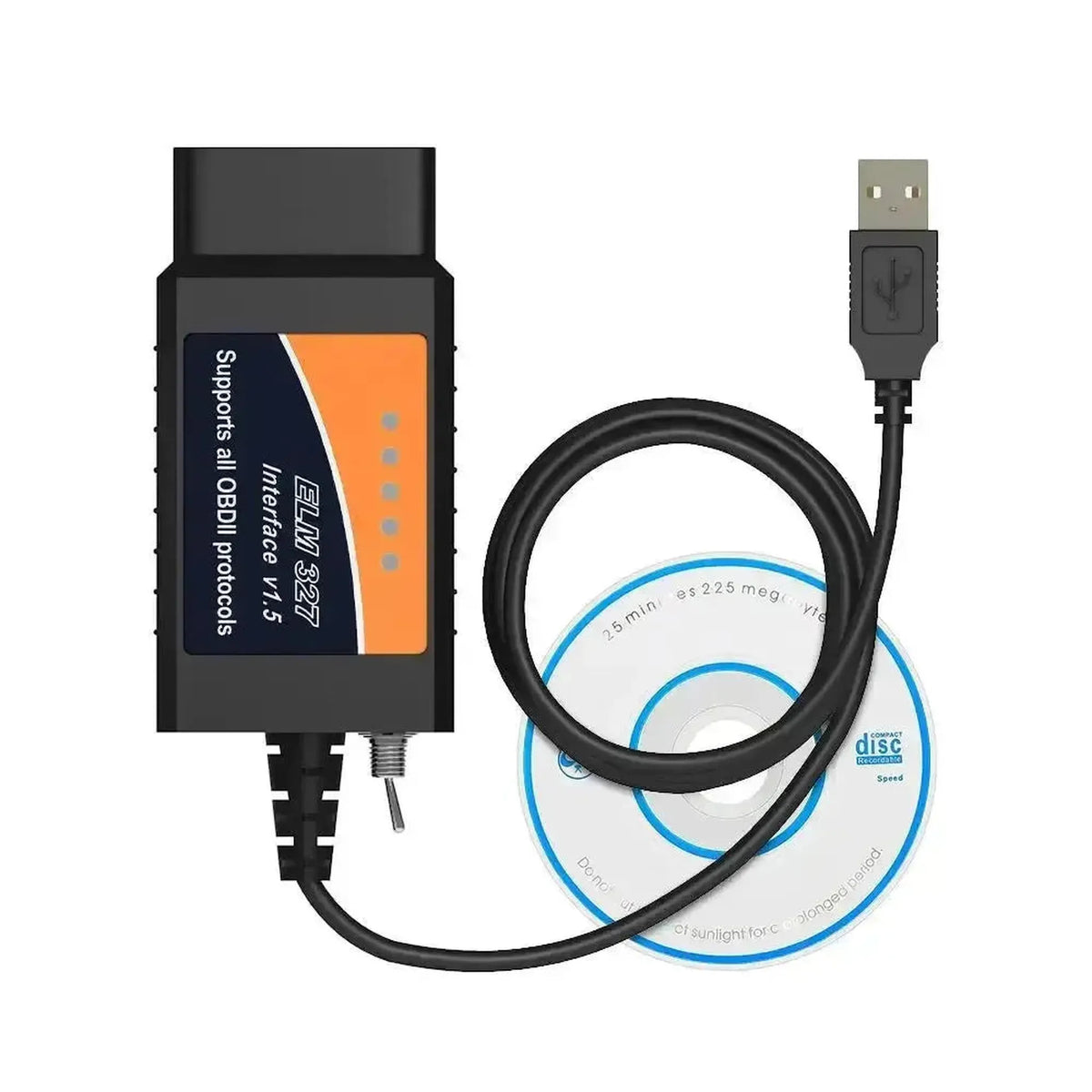 Universali ELM327 (FT232RL) (HS/MS-CAN jungiklis) | USB-sąsajos kabelis