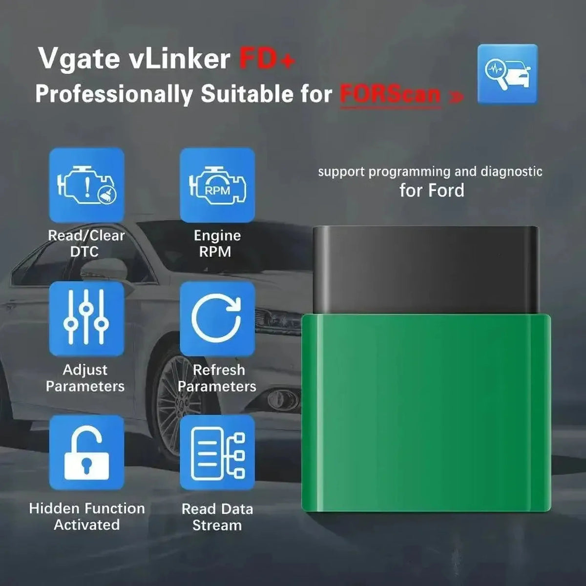 Vgate vLinker FD+ | ELM327-sąsaja (Bluetooth 4.0)