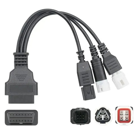 Yamaha 3+4+6-pins - 16-kontaktų OBD2 Pereinamasis kabelis | Motociklas